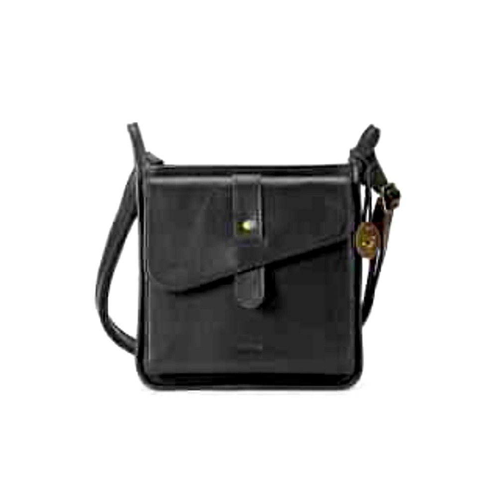 Minooy Athena Unique Black Leather Mini Crossbody Bag/Wallet Adjustable Strap